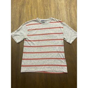 Vintage 90's Fuel Injection Gray Striped Cotton Tee Made in USA Medium
